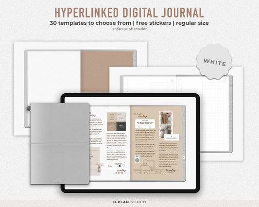 Hyperlinked Digital Journal Regular - White