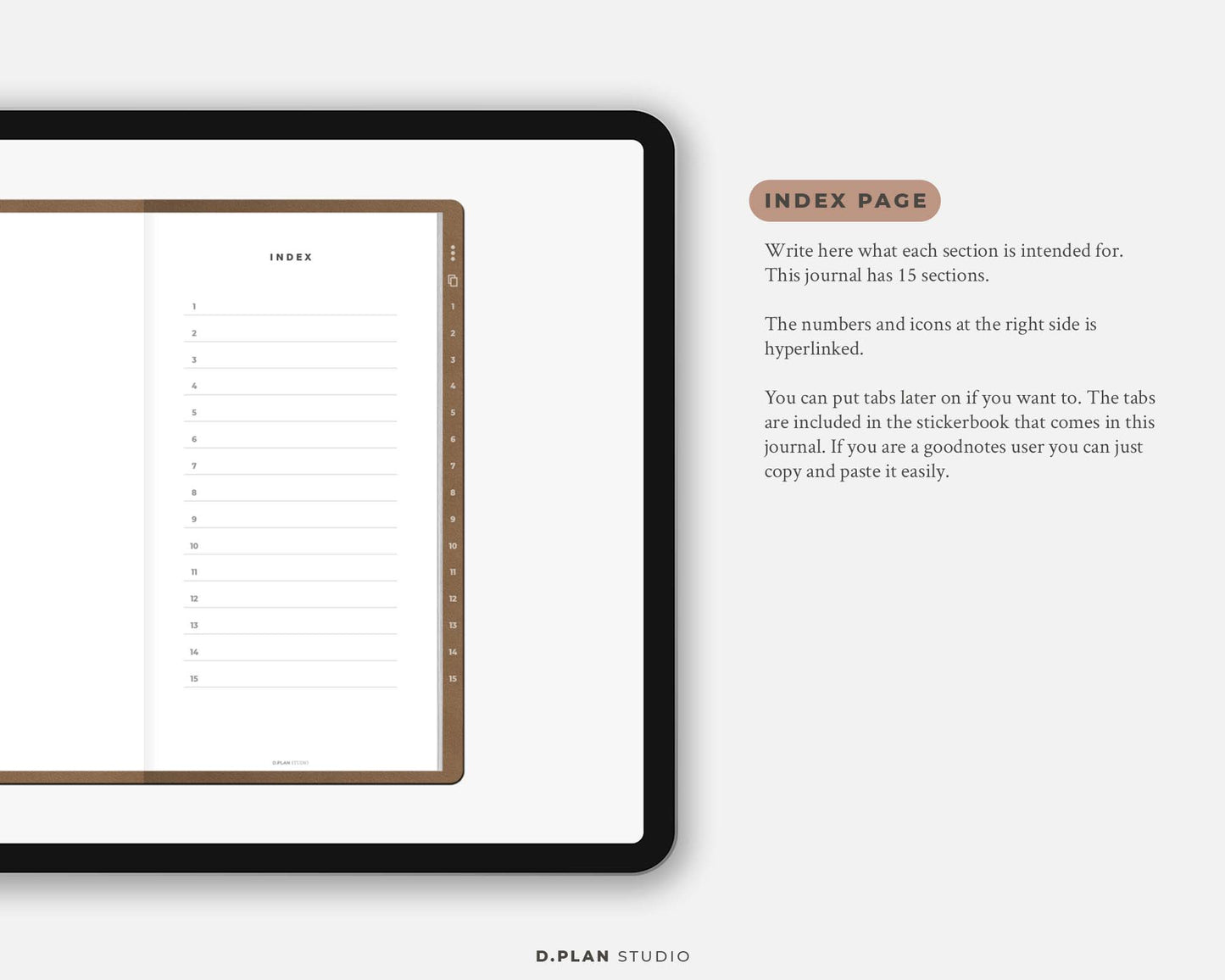 Hyperlinked Digital Journal Slim - Mocha