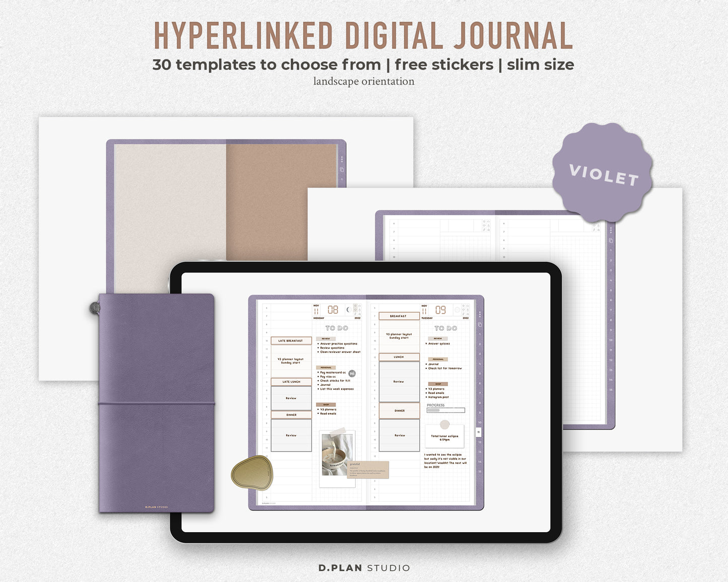 Hyperlinked Digital Journal Slim - Violet