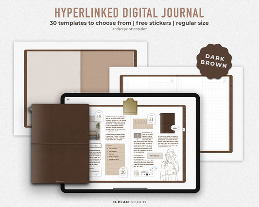Hyperlinked Digital Journal Regular - Dark Brown