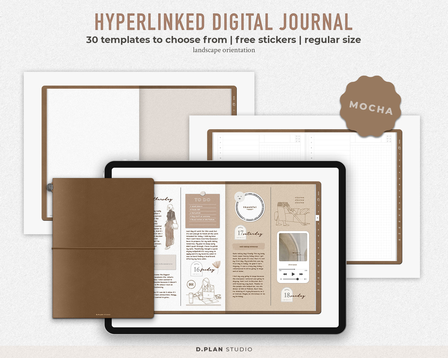 Hyperlinked Digital Journal Regular - Mocha