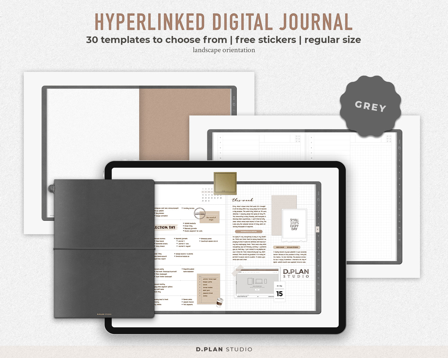 Hyperlinked Digital Journal Regular - Grey