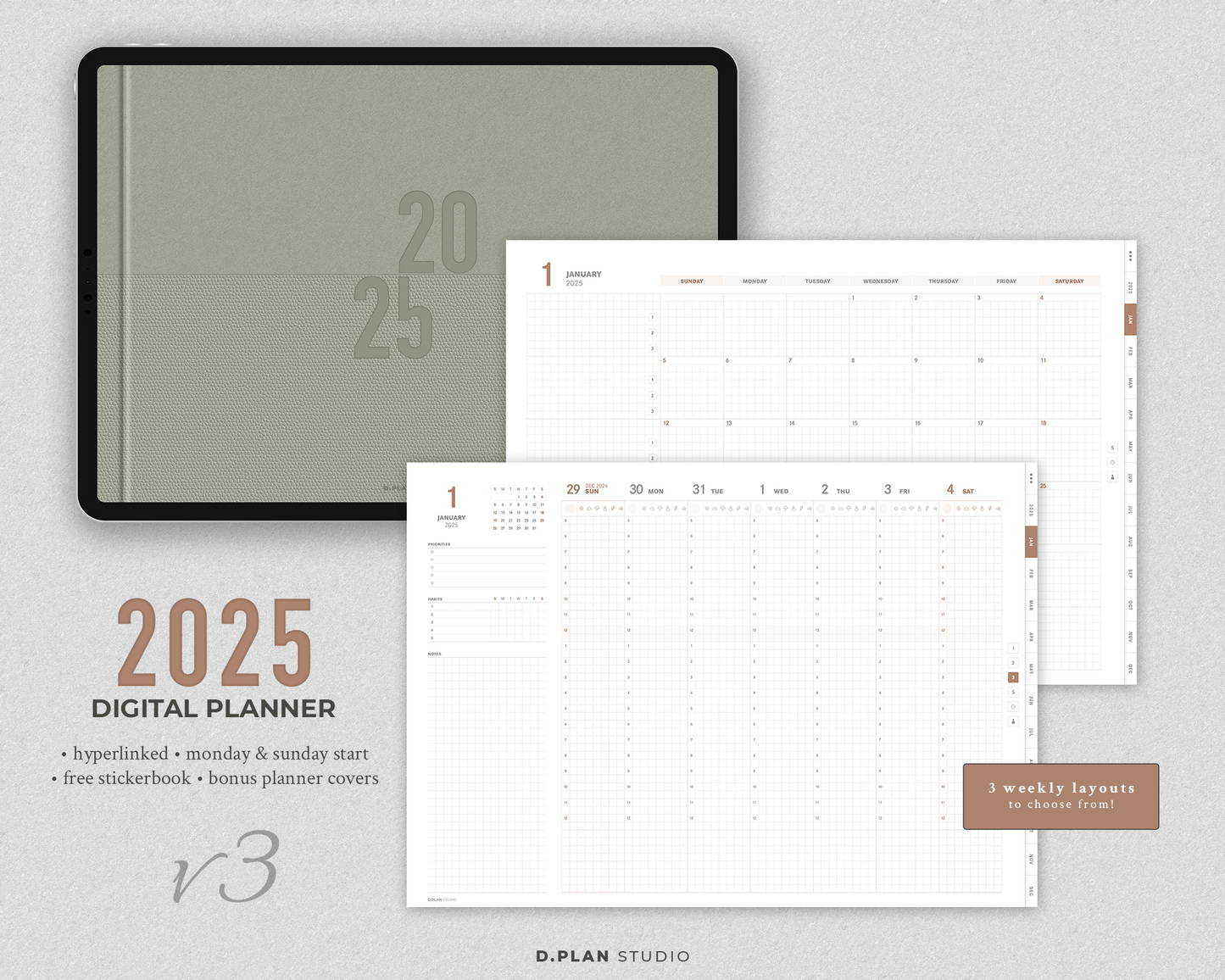 2025 Hyperlinked Digital Planner - V3