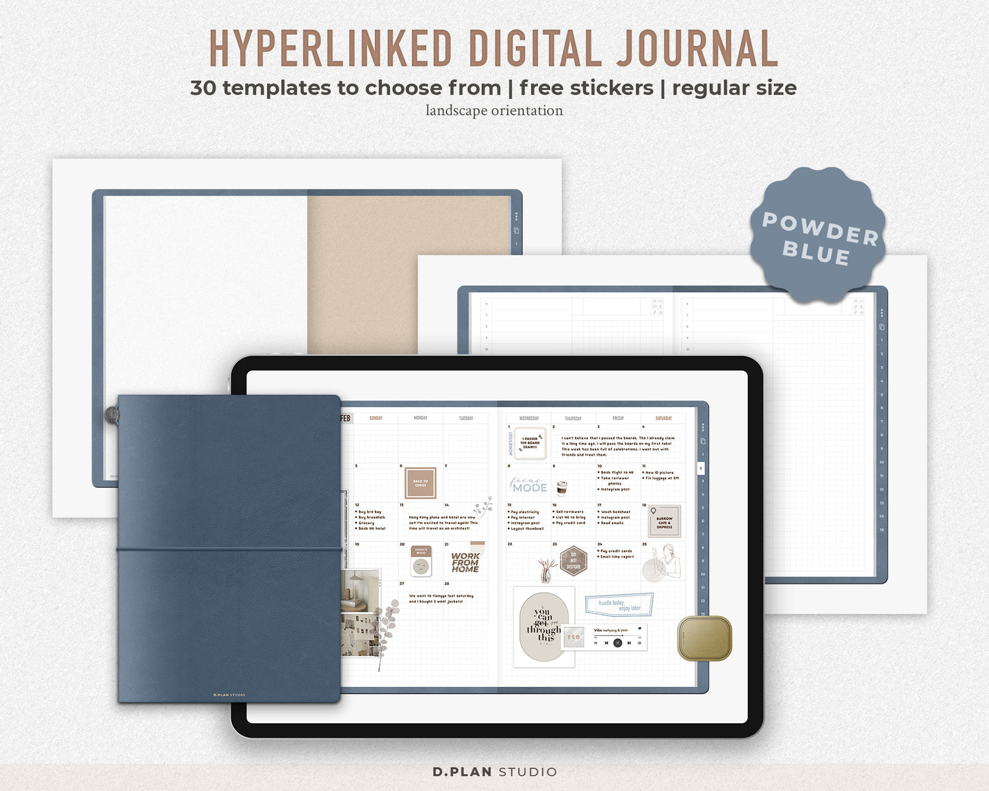 Hyperlinked Digital Journal Regular - Powder Blue