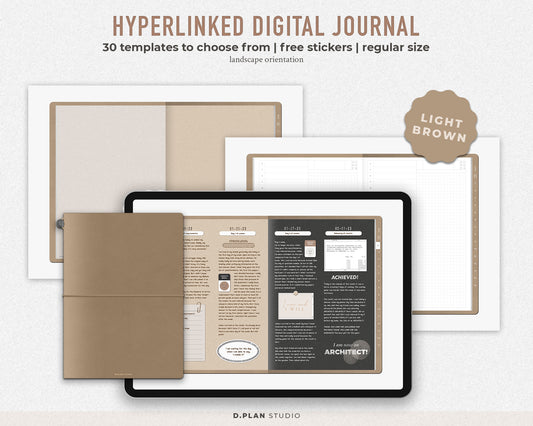 Hyperlinked Digital Journal Regular - Light Brown