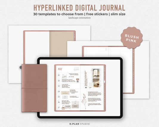 Hyperlinked Digital Journal Slim - Blush Pink