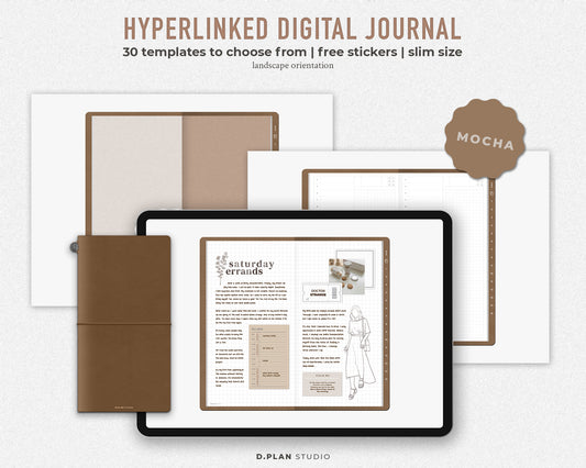 Hyperlinked Digital Journal Slim - Mocha
