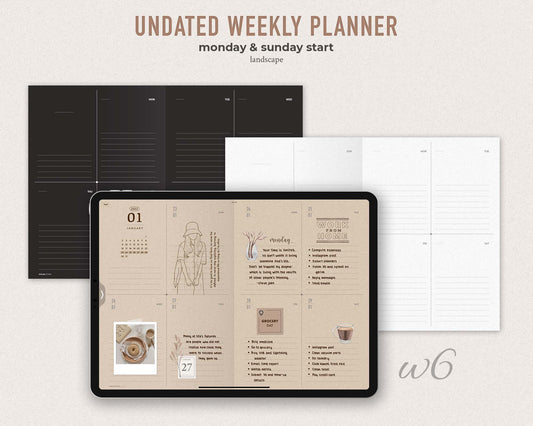 Undated Digital Weekly Planner - w6
