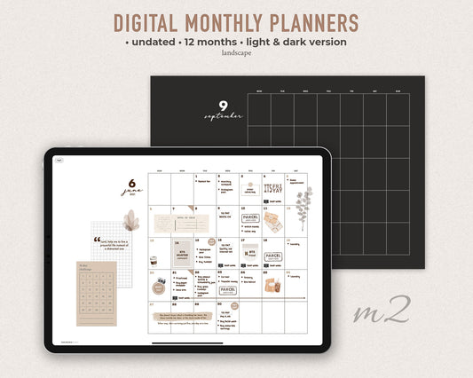 Undated Digital Monthly Planner - m2